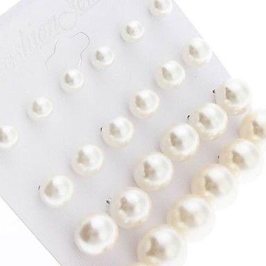 brilhante pérola brincos conjunto de jóias (contém 12 pares)